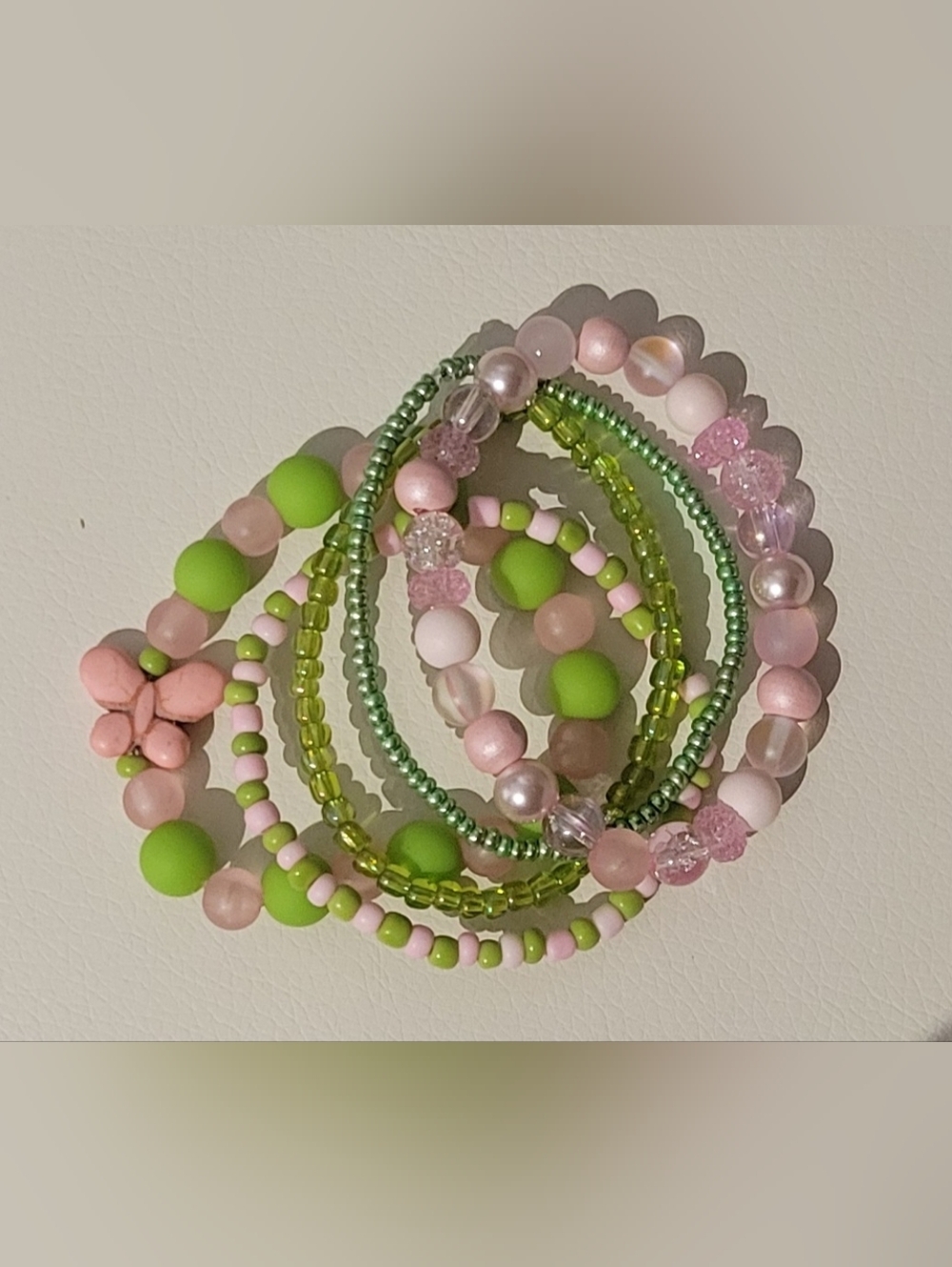 Hand Crafted Stretch Beaded Bracelet Set of 5